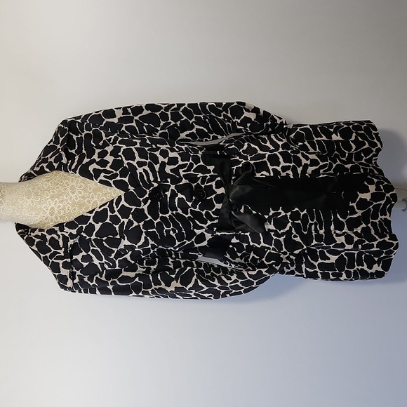 Lun Women's Animal Print Button Up Belted 3/4 Sleeve Collared Lined Jacket SZ M - Picture 1 of 14